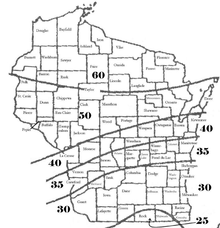 Snow Load Map Wisconsin